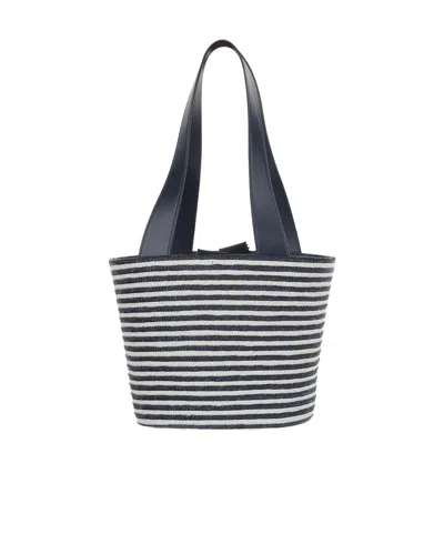 Roger Vivier Small Striped Tote Bag With Dual Handles