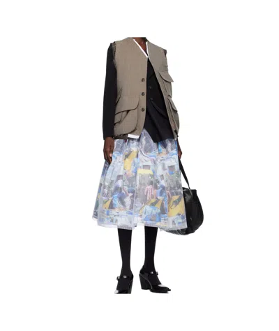 Comme Des Garçons Patterned Skirt In Multi