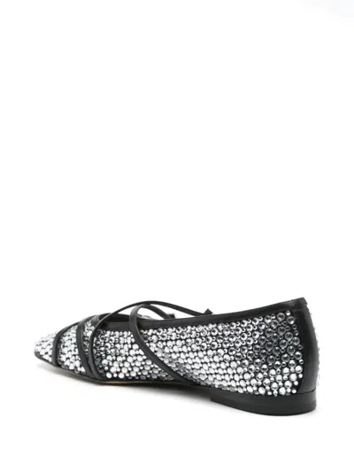 Mach&mach Crystal Net Square Toe Ballerinas With Straps 10mm By Mach