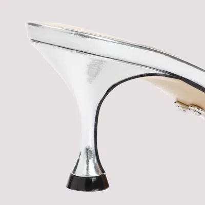 Mach&mach Bow-detail Metallic Mules