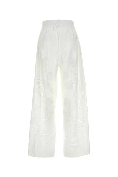 Magda Butrym Pantalone Dalla Gamba Ampia In Popeline Bianco  Donna