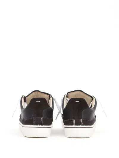 Maison Margiela Black Leather And Canvas New Evolution Sneakers