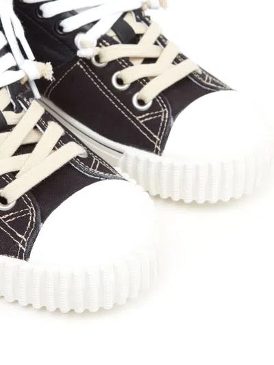 Maison Margiela Black Leather And Canvas New Evolution Sneakers