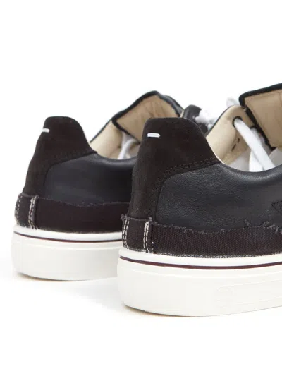 Maison Margiela Black Leather And Canvas New Evolution Sneakers