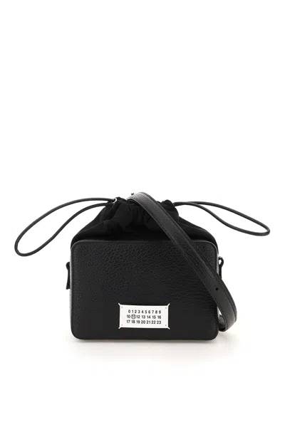 Maison Margiela Woman Black Leather And Fabric 5ac Bucket Bag