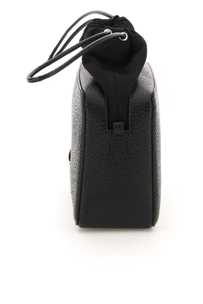 Maison Margiela Woman Black Leather And Fabric 5ac Bucket Bag