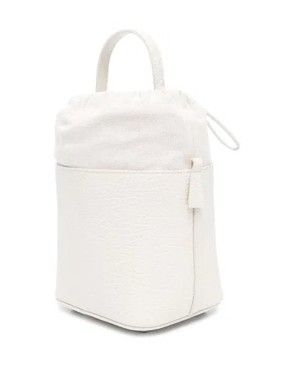 Maison Margiela Chalk Leather And Canvas Mini 5ac Bucket Bag