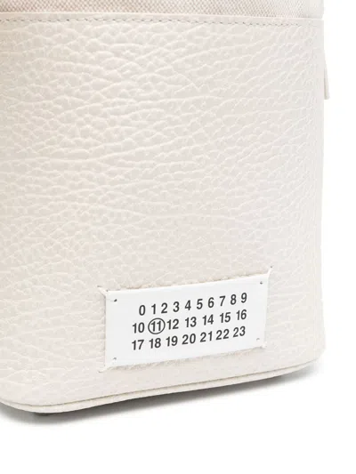 Maison Margiela Chalk Leather And Canvas Mini 5ac Bucket Bag