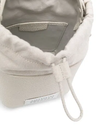 Maison Margiela Chalk Leather And Canvas Mini 5ac Bucket Bag