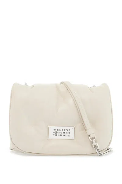 Maison Margiela Chalk Nappa Leather Small Glam Slam Flap Crossbody Bag In Neutral