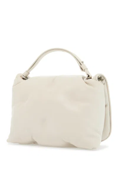 Maison Margiela Chalk Nappa Leather Small Glam Slam Flap Crossbody Bag In Neutral