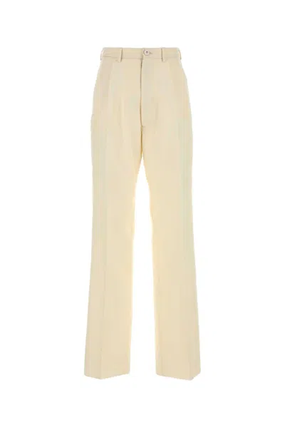 Maison Margiela Cream Mohair Blend Pant In Neutral