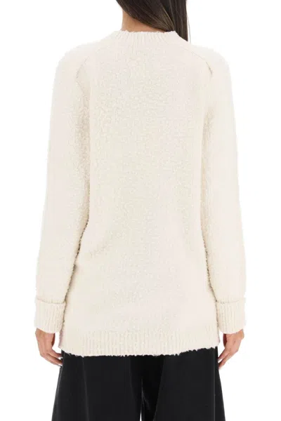 Maison Margiela Ivory Cotton Blend Oversize Cardigan In Neutral