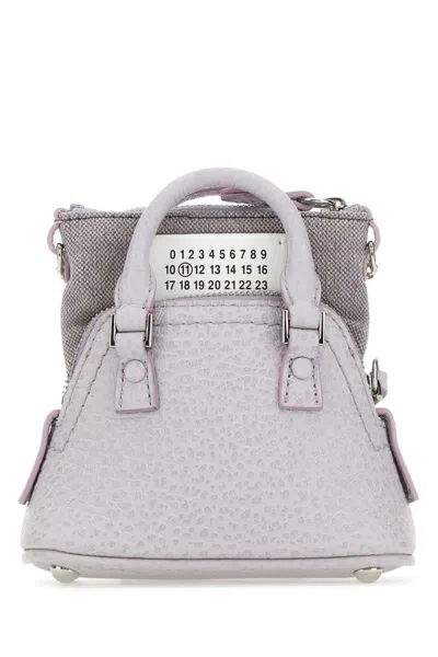 Maison Margiela Lilac Leather And Fabric 5ac Classique Baby Handbag