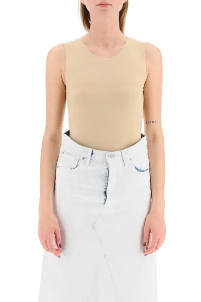 Maison Margiela Woman Skin Pink Stretch Viscose Bodysuit