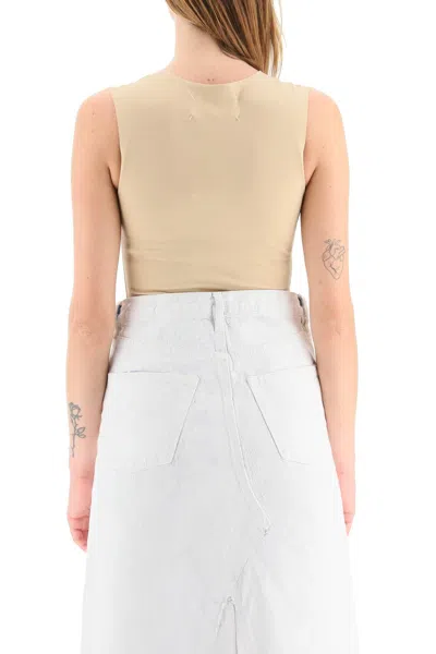 Maison Margiela Woman Skin Pink Stretch Viscose Bodysuit