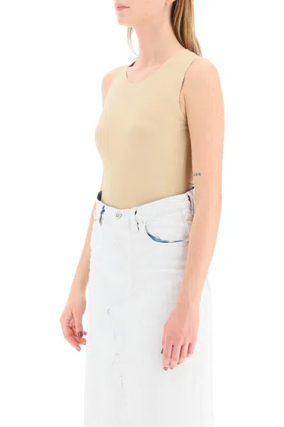 Maison Margiela Woman Skin Pink Stretch Viscose Bodysuit