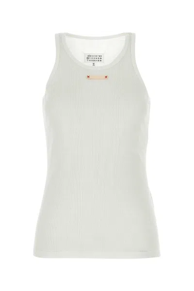 Maison Margiela Women White Cotton Blend Tank Top