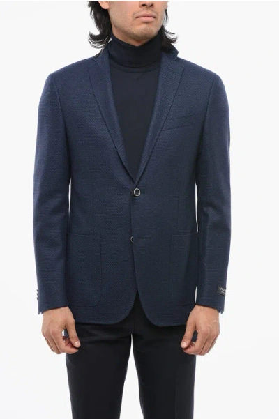 Corneliani Fulltime Cc Collection Wool Blend Blazer With Welt Pockets