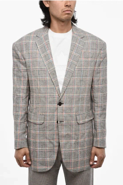 Dsquared2 Flap Pockets Districh Check 2 Buttons Blazer