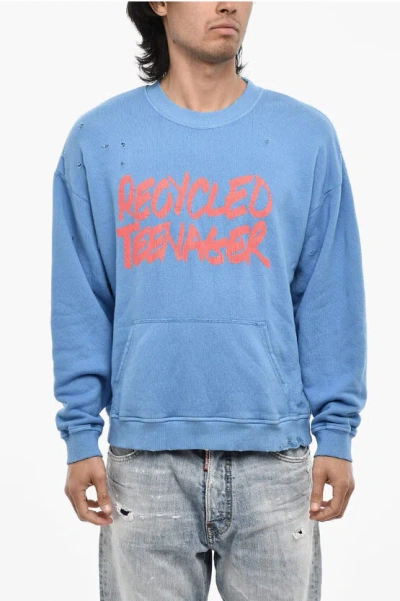Dsquared2 Vintage Effect Crew-neck Sweatshirt With Patch Pocket