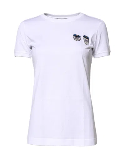 Dolce & Gabbana White #dgfamily Cotton Crew Neck T-shirt