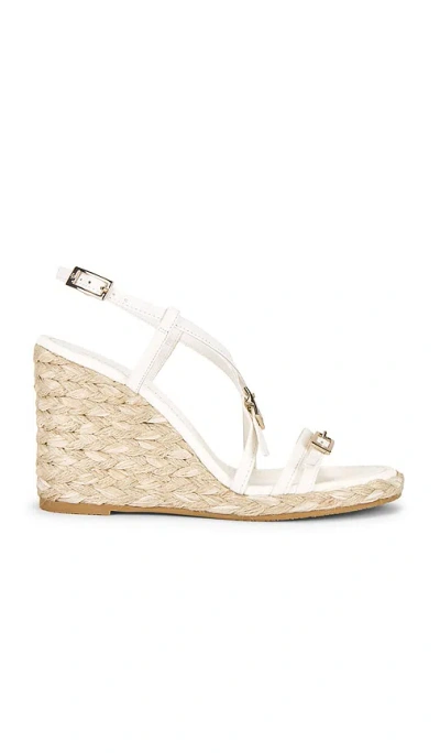 Stuart Weitzman Georgie Strappy Wedge Espadrille Sandals In White
