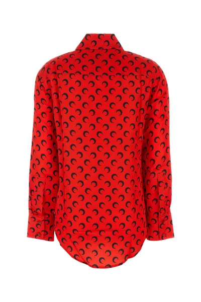 Marine Serre Camicia In Viscosa Rossa