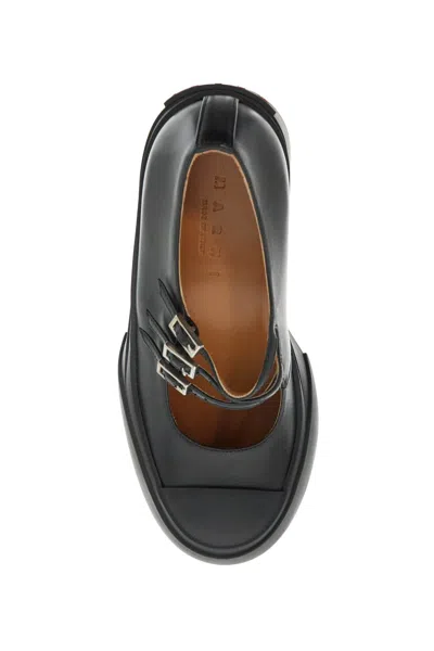 Shop Marni Black Leather Pablo Mary Jane Pumps