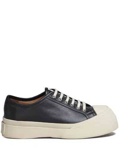Shop Marni Black Leather Pablo Sneakers