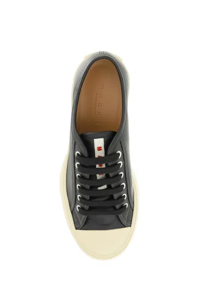 Shop Marni Black Leather Pablo Sneakers