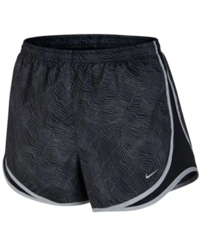 Shop Nike Dri-fit Printed Tempo Running Shorts In Black/wolf Grey