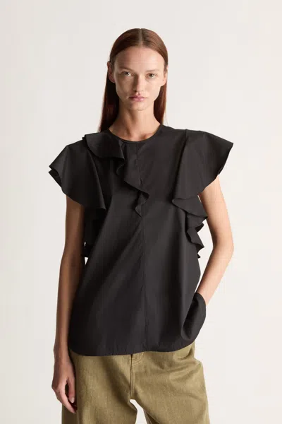 Lee Mathews Ella Ruffle-detail Blouse In Blue