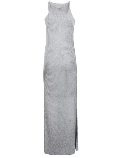 Pinko Form-fitting Grey Maxi Dress