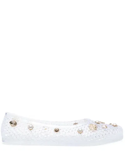 Ancient Greek Sandals Iro Embellished Rubber Ballet Flats In White