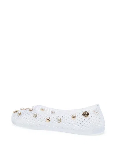 Ancient Greek Sandals Iro Embellished Rubber Ballet Flats In White
