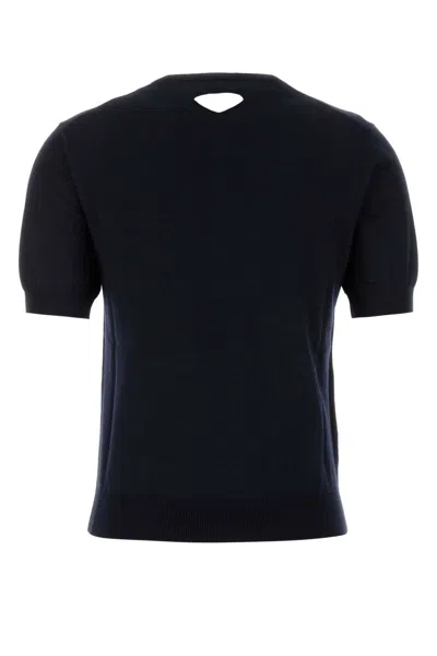 Prada Midnight Wool Short Sleeve Sweater