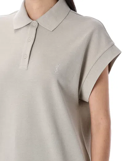 Saint Laurent Cassandra Cap Sleeve Polo Top