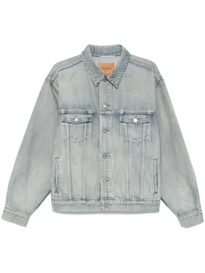 Saint Laurent Structured Denim Trucker Jacket With Pockets