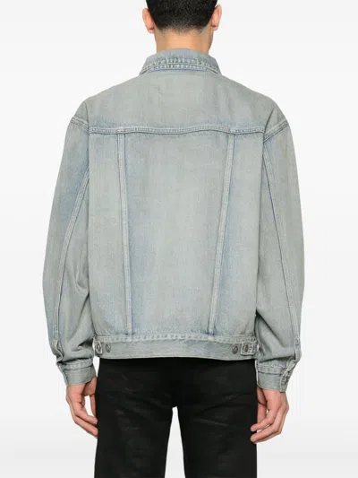 Saint Laurent Structured Denim Trucker Jacket With Pockets