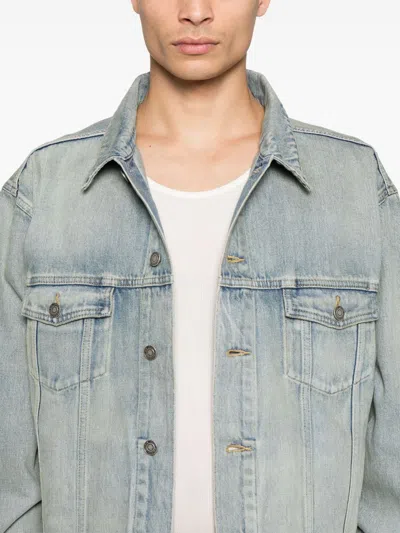 Saint Laurent Structured Denim Trucker Jacket With Pockets