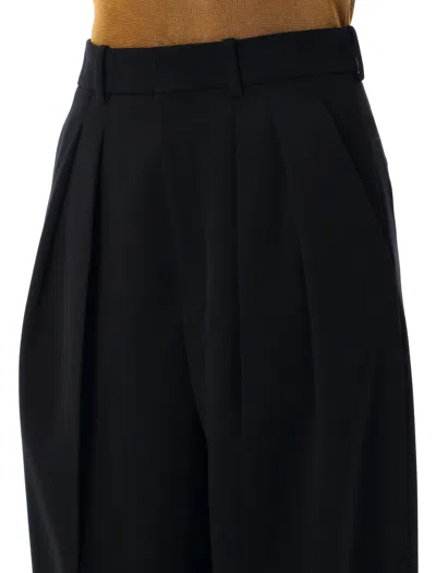 Saint Laurent Wide-leg Pants In Grain De Poudre