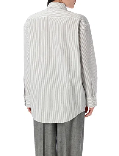Shop Saint Laurent Striped Cassandre Shirt