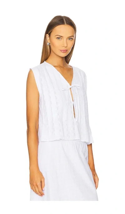 Lna Kala Eyelet Top In White