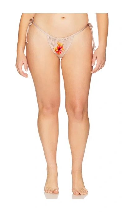 Good American Women's Satin Tiny-ties Floral Bikini Bottoms