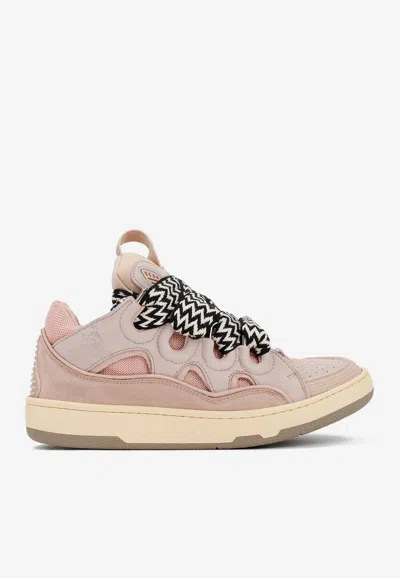 Lanvin Curb Sneakers With Padded Tongue And Rubber Sole In Pink