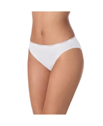 Dkny Women's Cotton Modal Thong 3 Pack- Dk8461p3 In White
