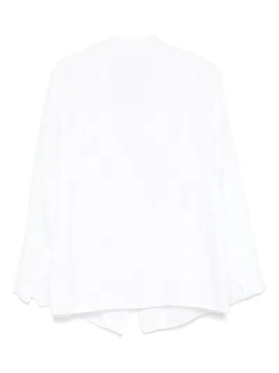 Transit Textured Double-breasted Blazer In White