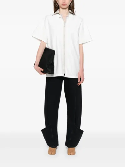 Maison Margiela Inverted Design Cotton Shirt In White