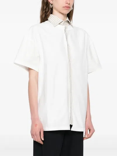 Maison Margiela Inverted Design Cotton Shirt In White